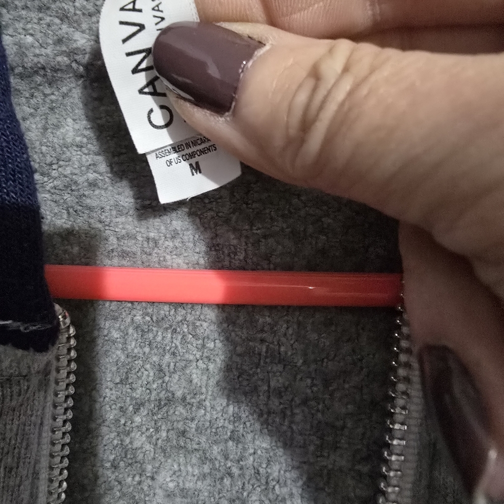 Miranda Lambert Gray and Navy Zip-Up Hoodie - Picture 3 of 4